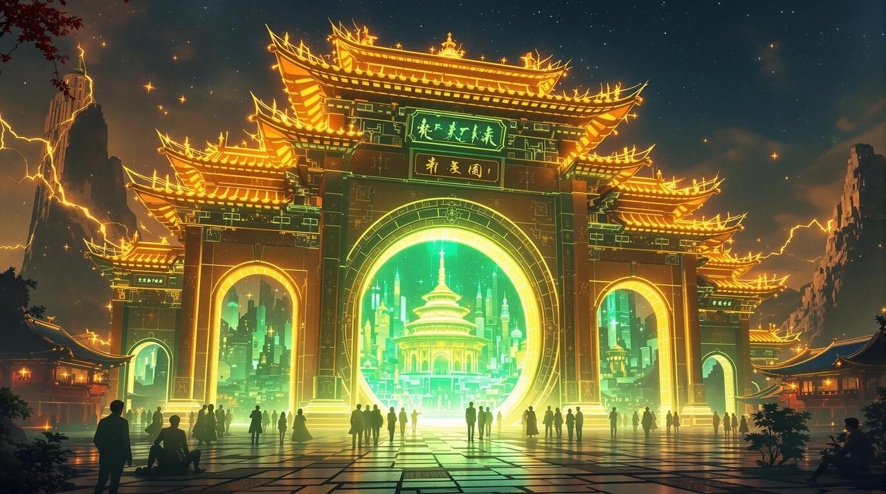 女神漫画 - 通往次元的第一关，西域门户融合二次元世界的奇幻场景